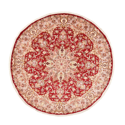 Perzisch tapijt - Tabriz - Premium rond  - 200 x 200 cm - rood
