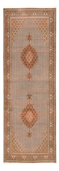 Loper Perzisch tapijt - Tabriz - Royal - 404 x 150 cm - lichtbruin