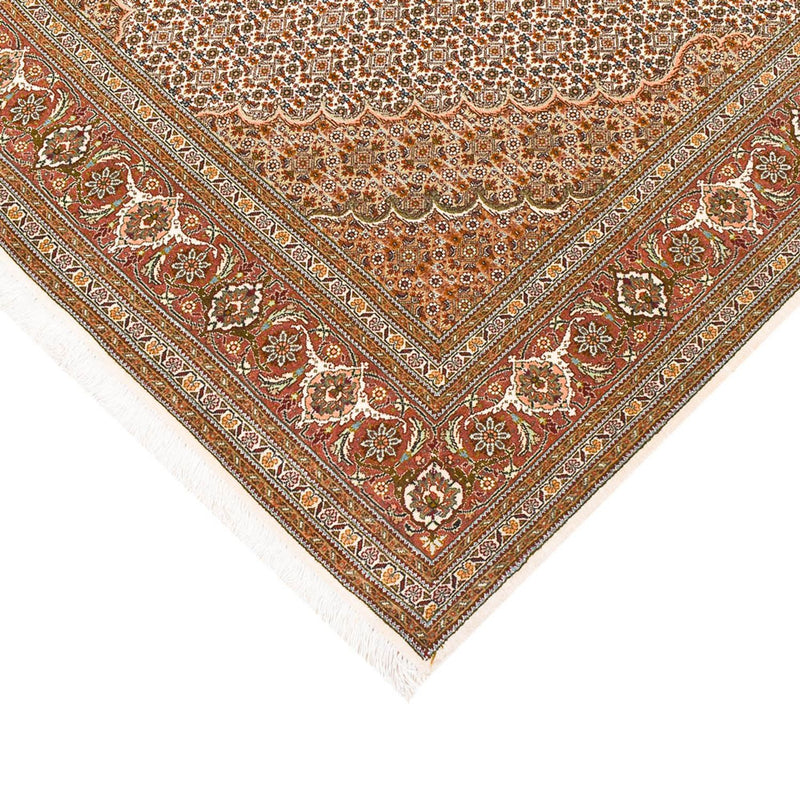 Loper Perzisch tapijt - Tabriz - Royal - 404 x 150 cm - lichtbruin