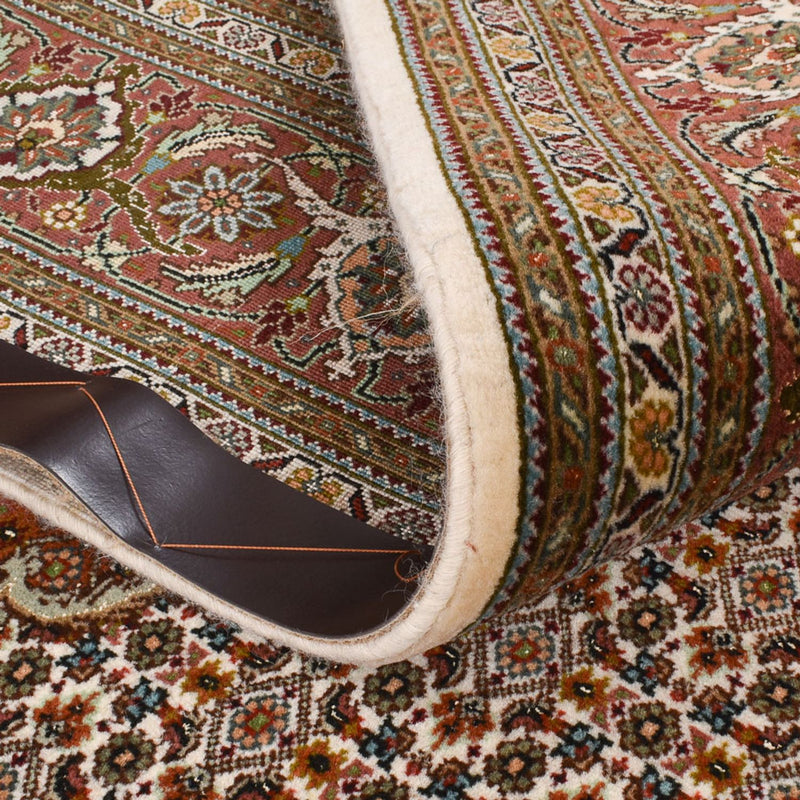 Loper Perzisch tapijt - Tabriz - Royal - 404 x 150 cm - lichtbruin