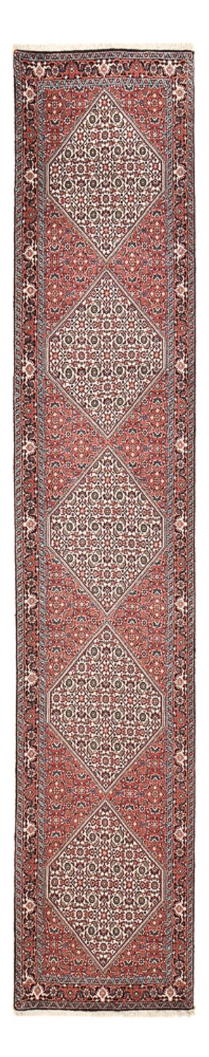 Loper Perzisch tapijt - Bijar - 389 x 74 cm - bruin