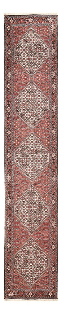 Loper Perzisch tapijt - Bijar - 389 x 74 cm - bruin