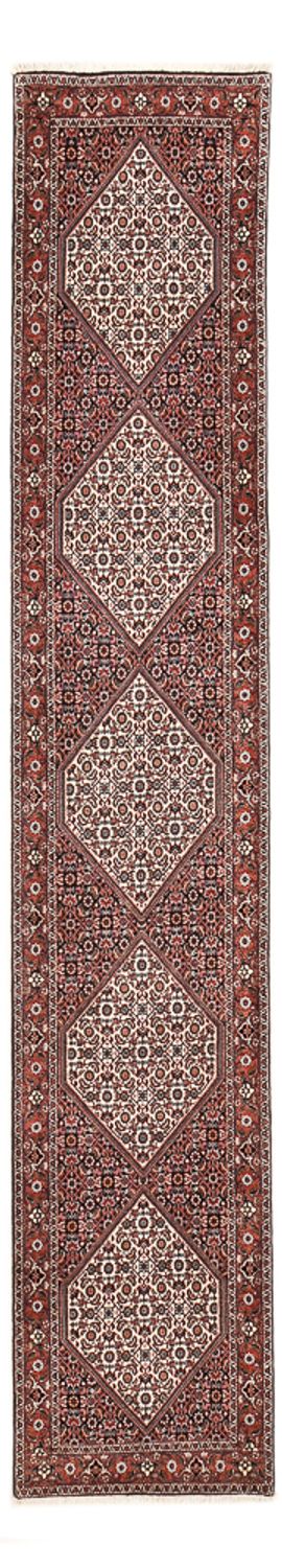 Loper Perzisch tapijt - Bijar - 394 x 73 cm - bruin