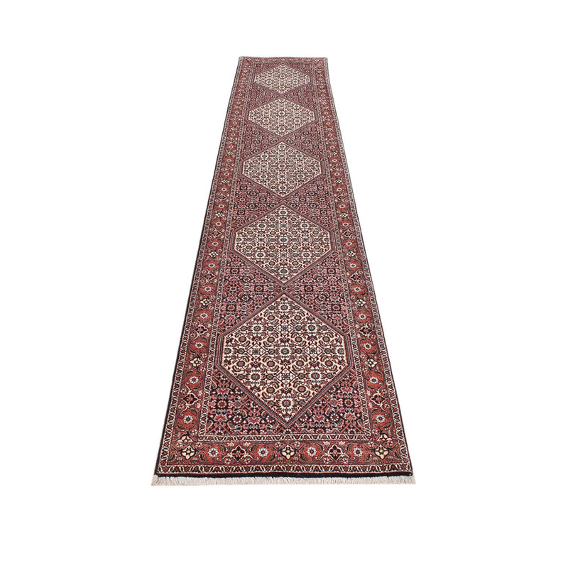 Loper Perzisch tapijt - Bijar - 394 x 73 cm - bruin