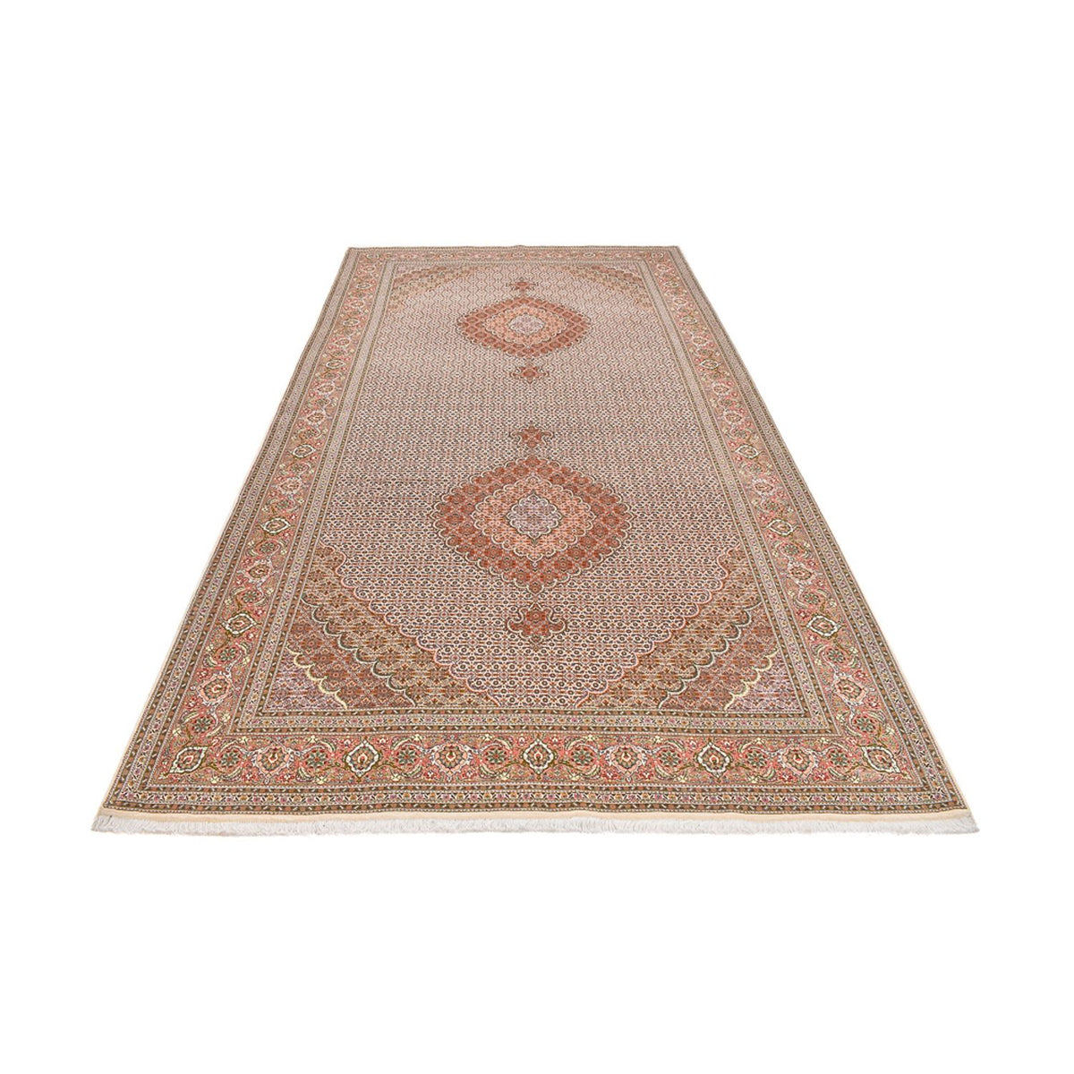 Loper Perzisch tapijt - Tabriz - Royal - 400 x 202 cm - licht rood