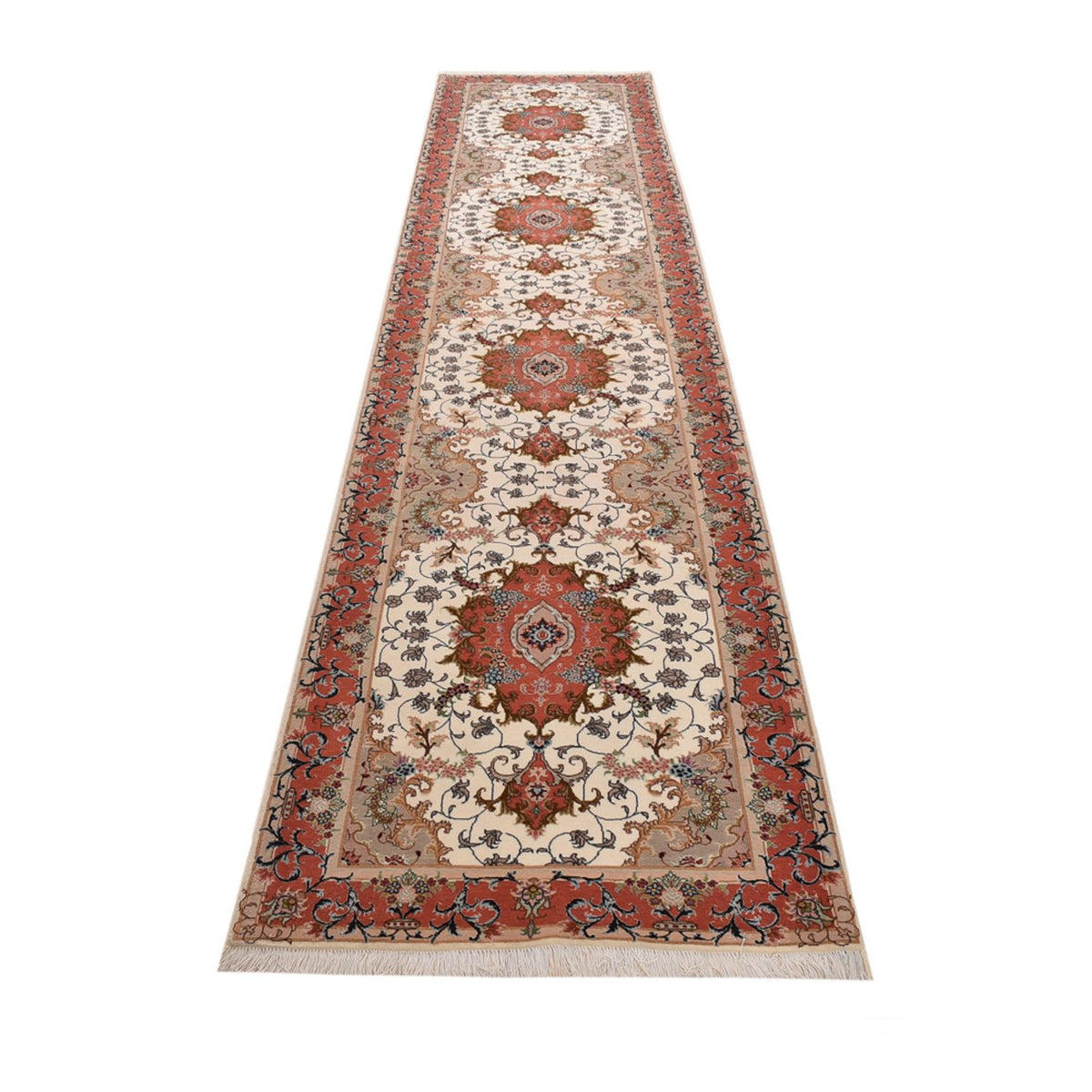 Loper Perzisch tapijt - Tabriz - Royal - 404 x 89 cm - veelkleurig
