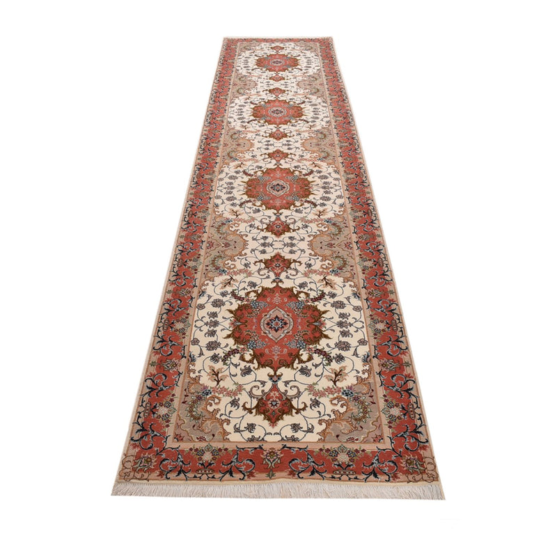 Loper Perzisch tapijt - Tabriz - Royal - 404 x 89 cm - veelkleurig
