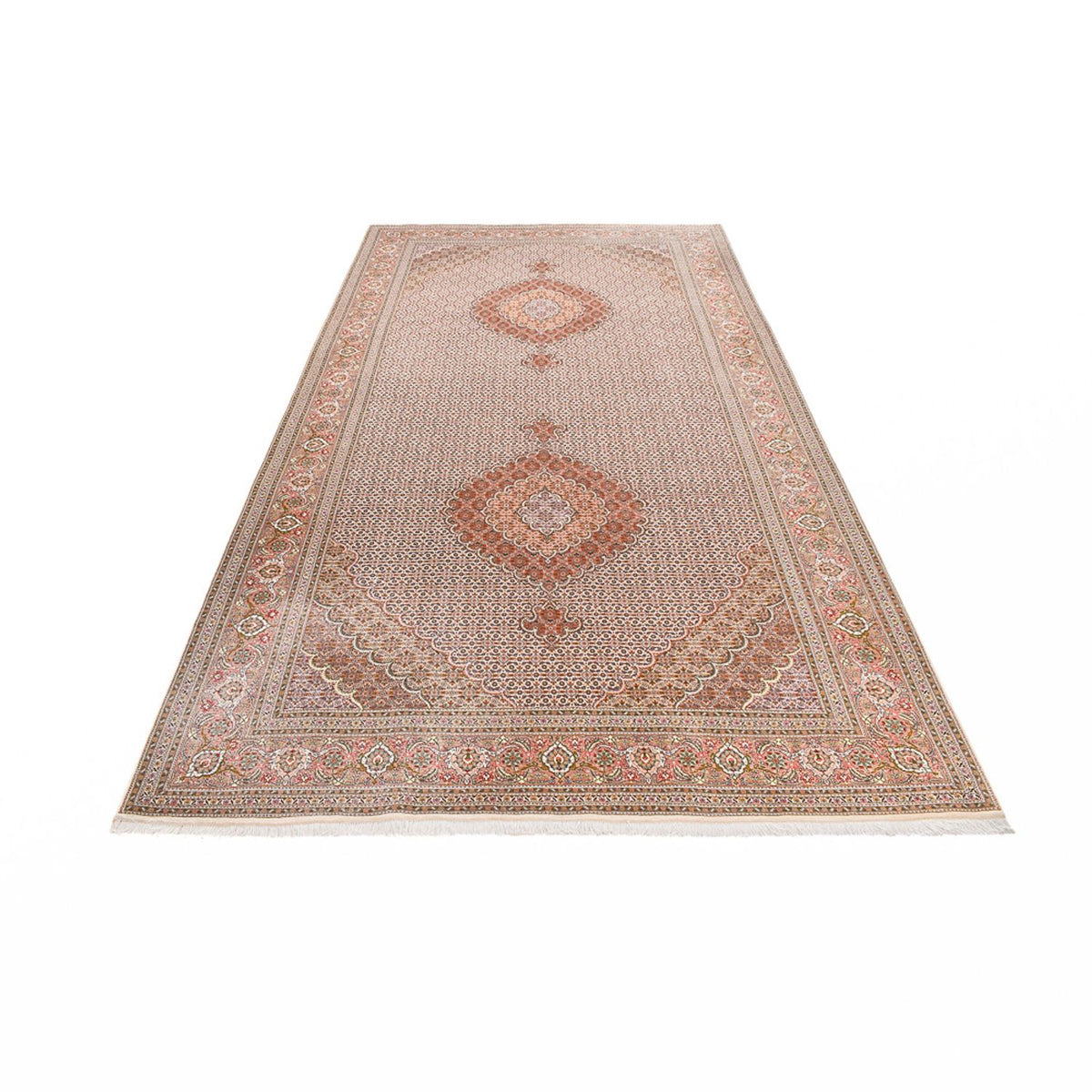 Loper Perzisch tapijt - Tabriz - Royal - 397 x 197 cm - roest