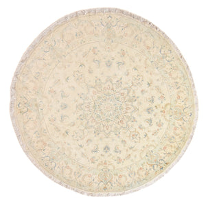 Perzisch tapijt - Tabriz - Premium rond  - 250 x 250 cm - beige