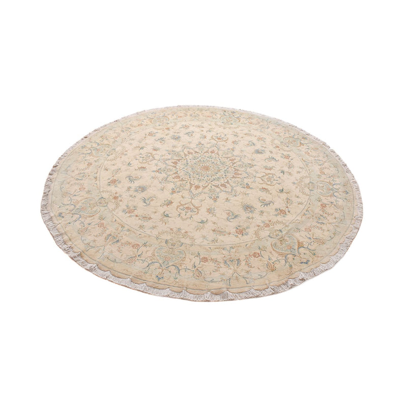 Perzisch tapijt - Tabriz - Premium rond  - 250 x 250 cm - beige