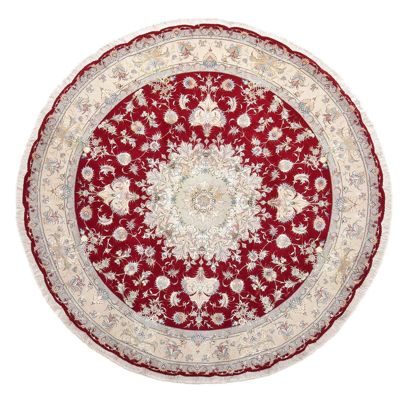 Perzisch tapijt - Tabriz - Premium rond  - 250 x 250 cm - rood