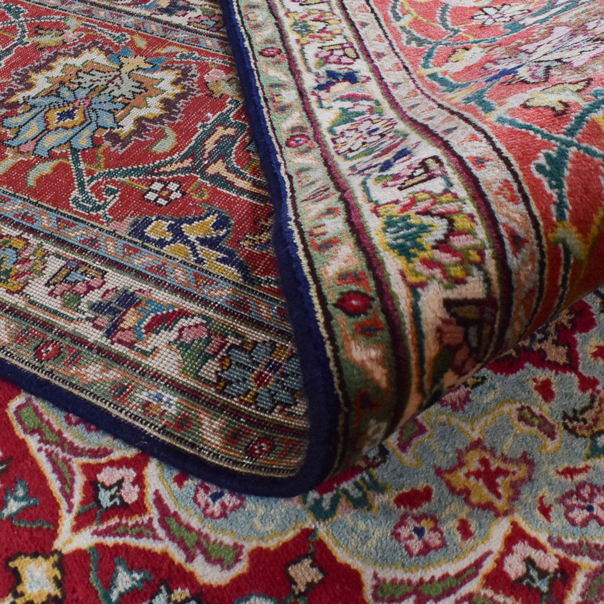 Perzisch tapijt - Tabriz - Royal - 402 x 303 cm - donkerblauw