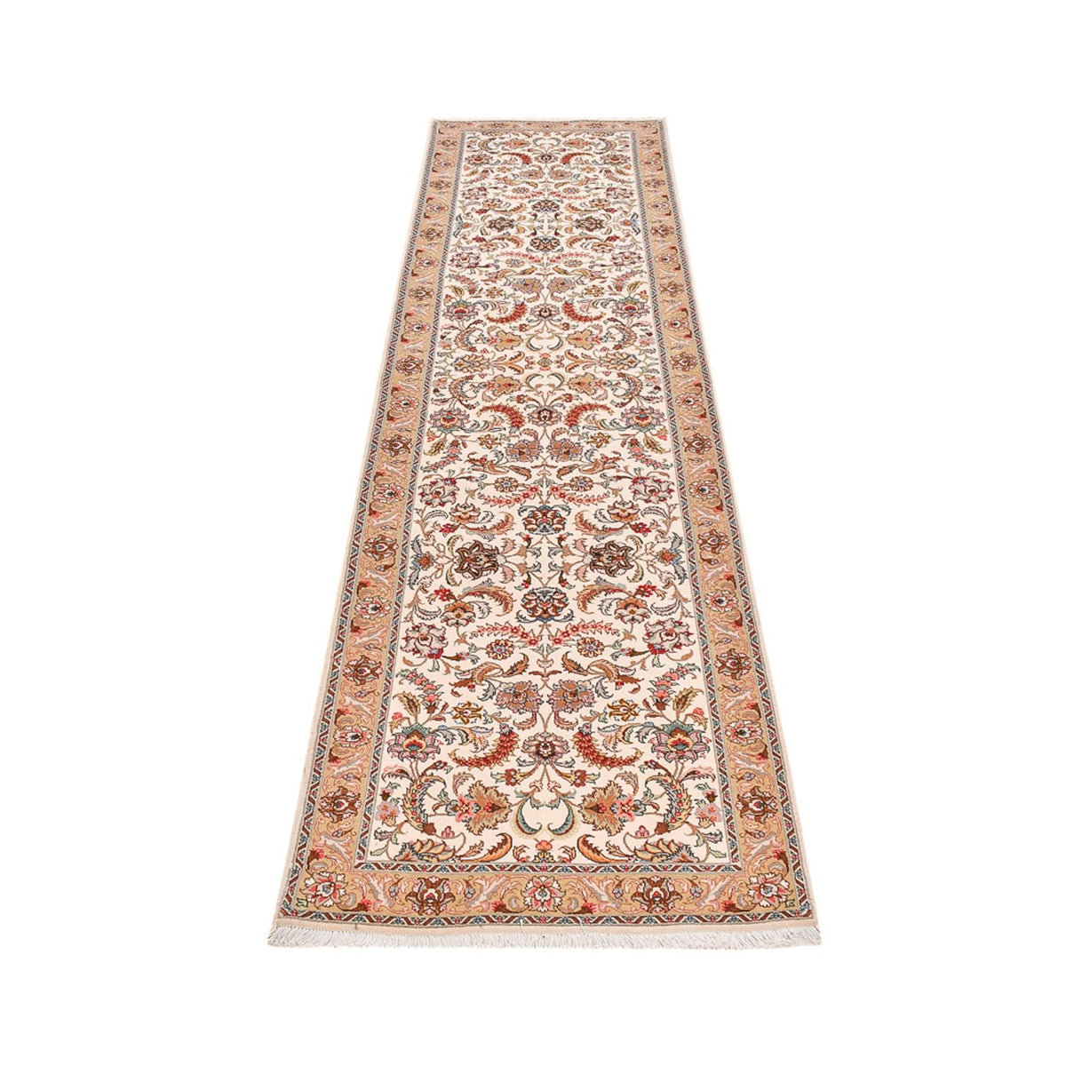 Loper Perzisch tapijt - Tabriz - Premium - 307 x 79 cm - karamel