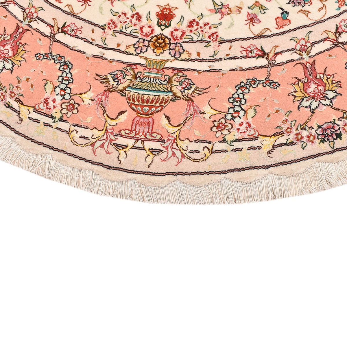 Perzisch tapijt - Tabriz - Premium rond  - 200 x 200 cm - crème