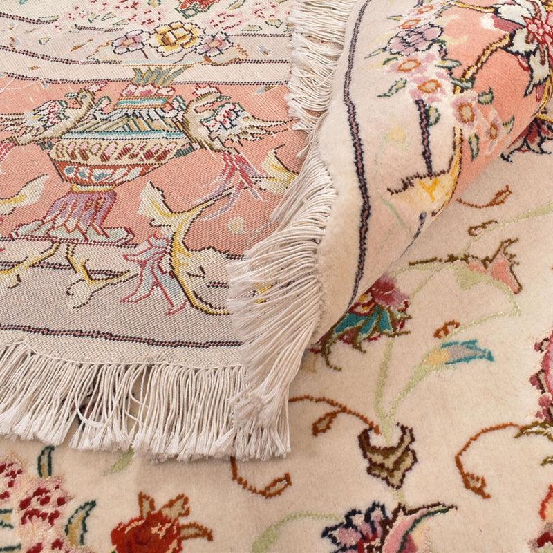 Perzisch tapijt - Tabriz - Premium rond  - 200 x 200 cm - crème