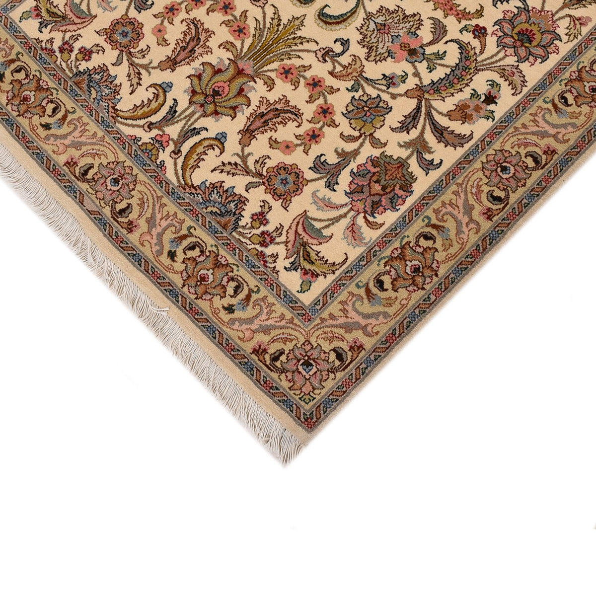 Loper Perzisch tapijt - Tabriz - Royal - 405 x 84 cm - beige