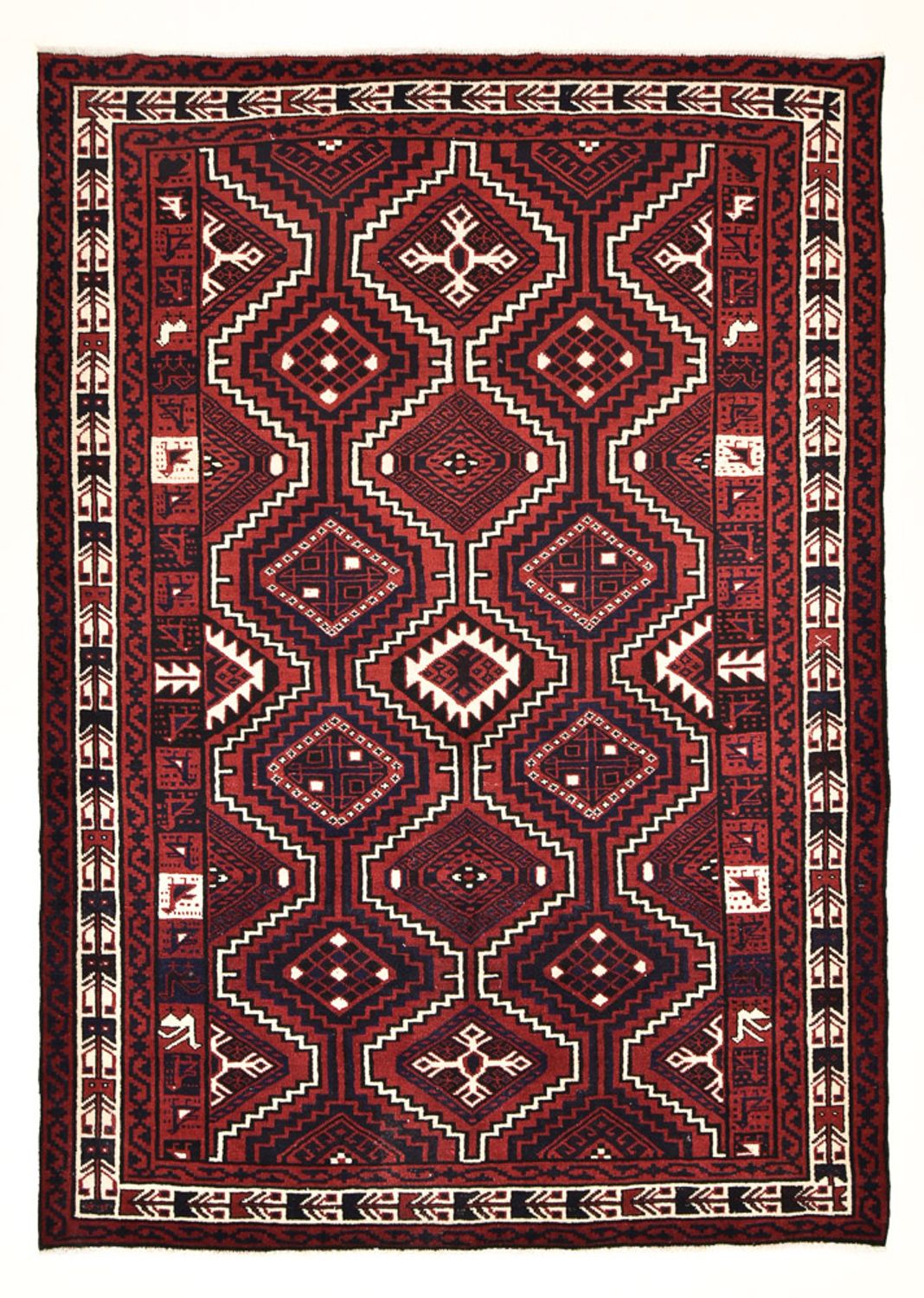 Gabbeh Tapijt - Loribaft Perzisch - 302 x 222 cm - bordeauxrood