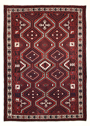 Gabbeh Tapijt - Loribaft Perzisch - 302 x 222 cm - bordeauxrood