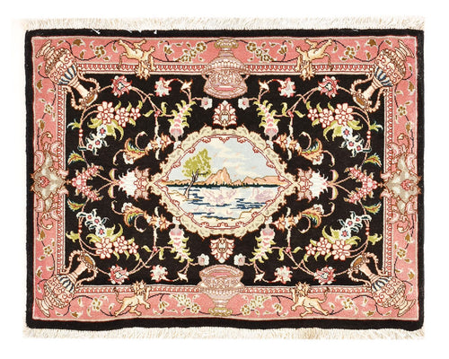 Perzisch tapijt - Tabriz - Royal - 72 x 55 cm - donkerblauw