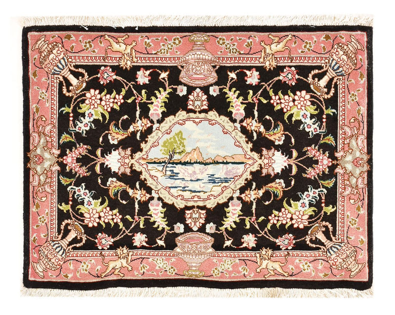 Perzisch tapijt - Tabriz - Royal - 72 x 55 cm - donkerblauw