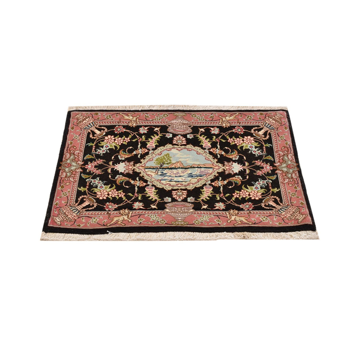 Perzisch tapijt - Tabriz - Royal - 72 x 55 cm - donkerblauw