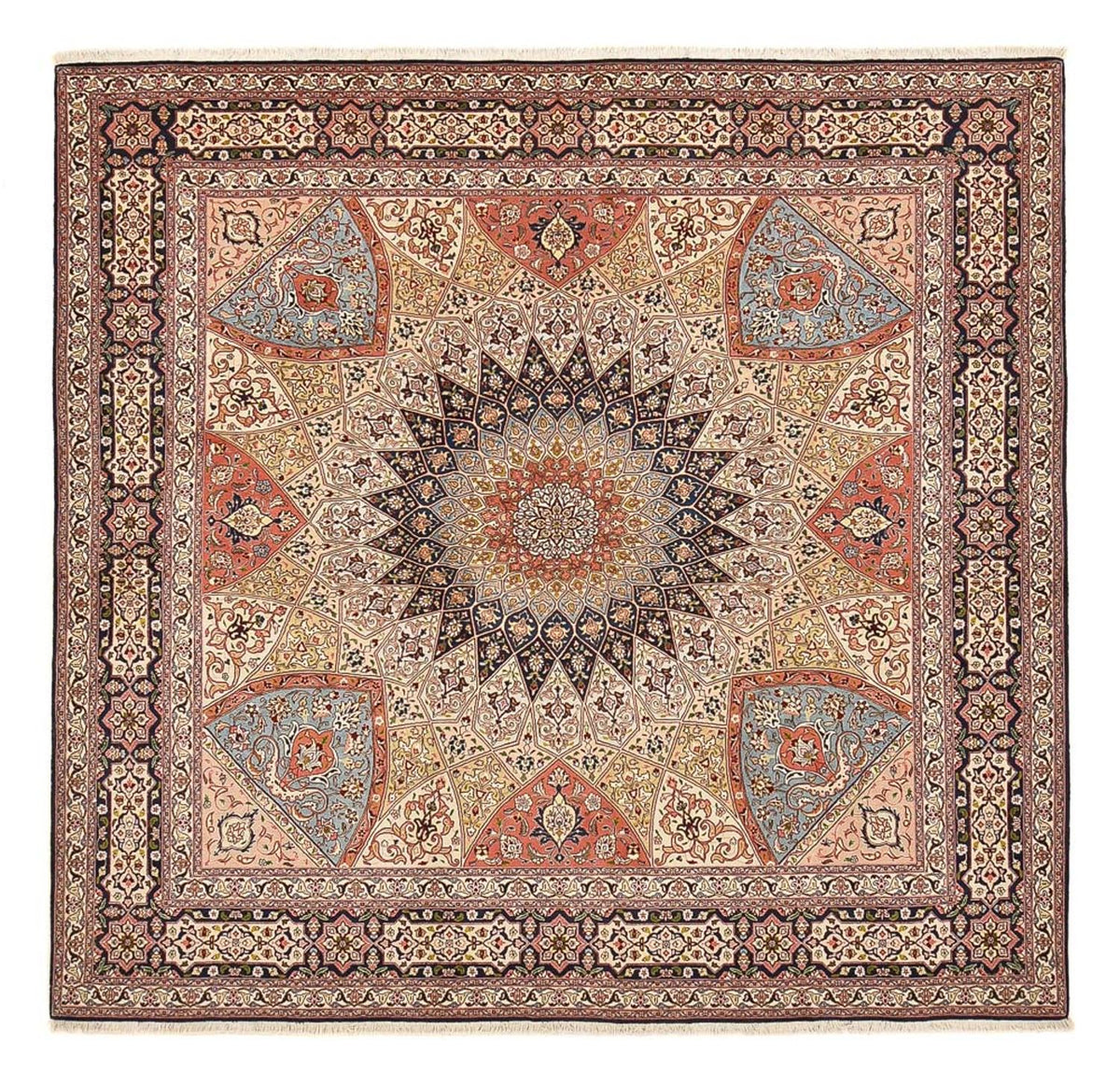 Perzisch tapijt - Tabriz - Royal vierkant  - 254 x 248 cm - donker beige