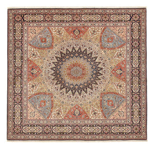 Perzisch tapijt - Tabriz - Royal vierkant  - 254 x 248 cm - donker beige