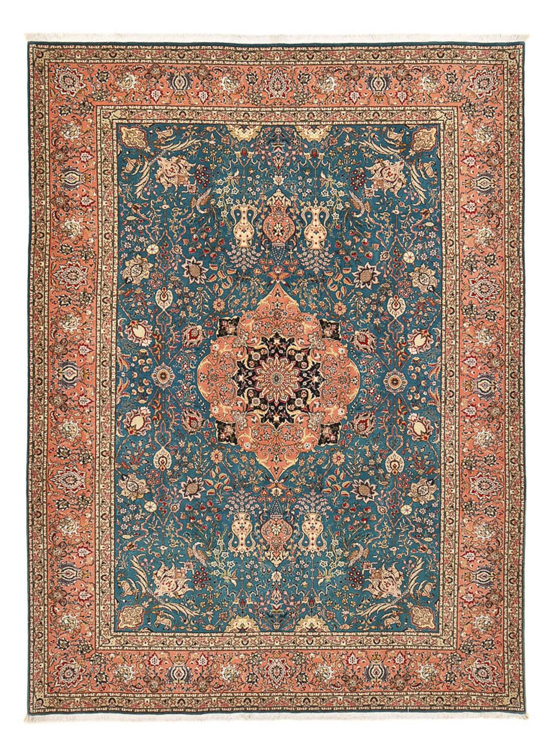 Perzisch tapijt - Tabriz - Royal - 352 x 253 cm - zee blauw