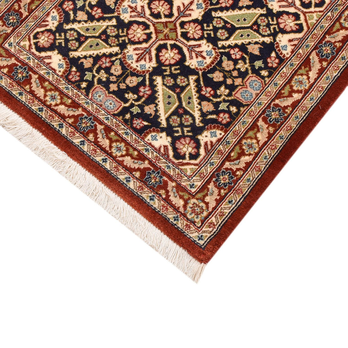 Loper Perzisch tapijt - Ghom - Koninklijk - 150 x 54 cm - donker beige