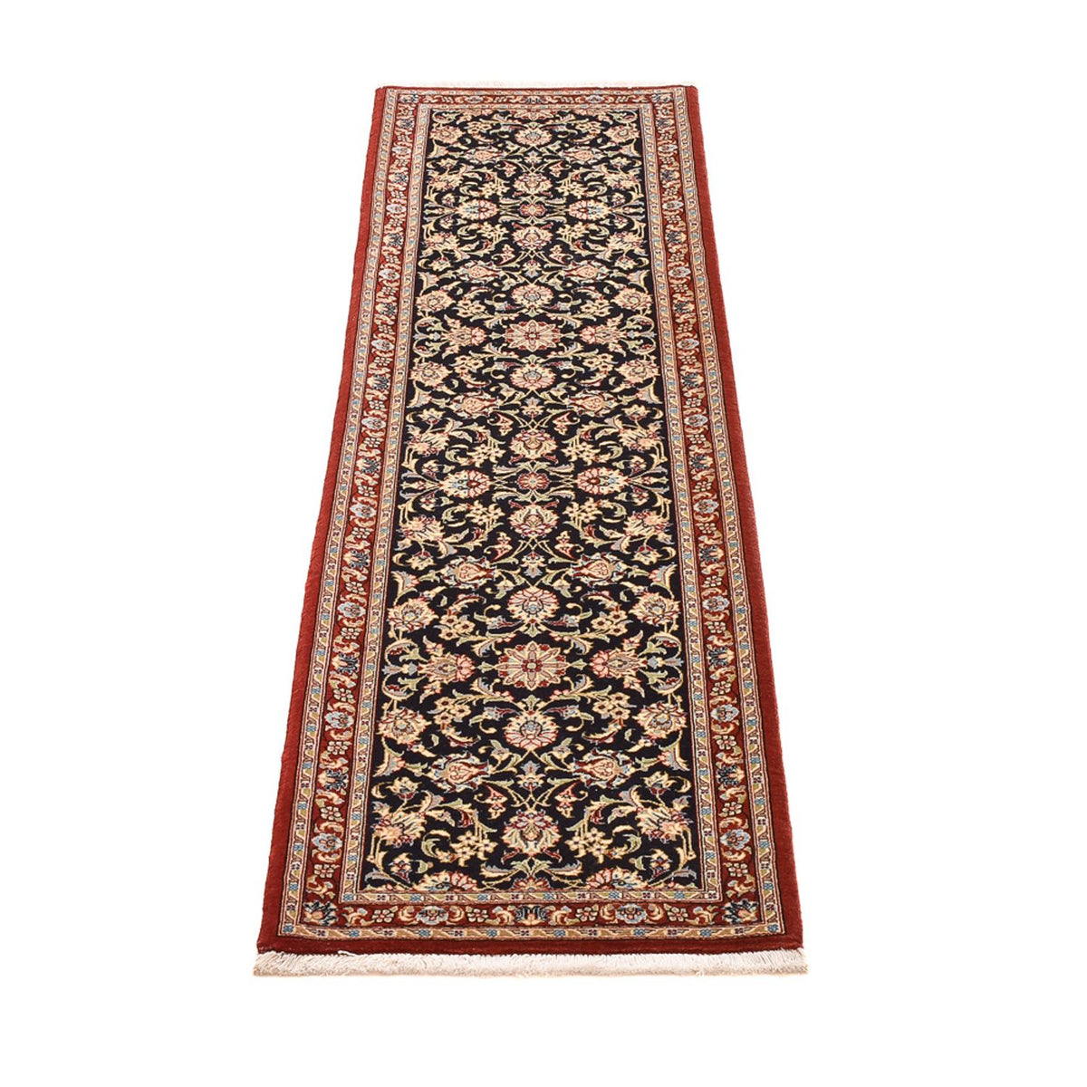 Loper Perzisch tapijt - Ghom - Koninklijk - 193 x 55 cm - donker beige