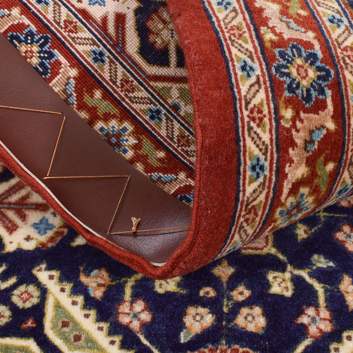 Loper Perzisch tapijt - Ghom - Koninklijk - 204 x 55 cm - donker beige