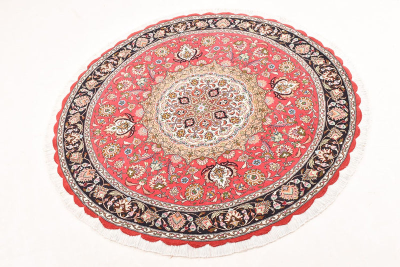 Perzisch tapijt - Tabriz - Royal rond  - 150 x 150 cm - rood