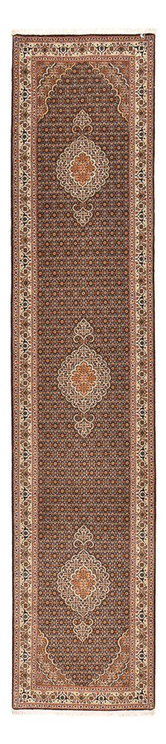 Loper Perzisch tapijt - Tabriz - Royal - 392 x 67 cm - donker beige