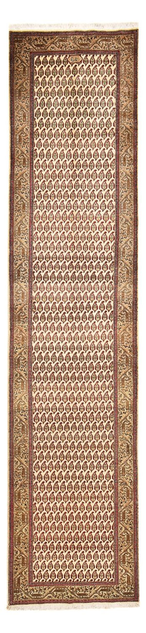 Loper Perzisch tapijt - Tabriz - Royal - 427 x 97 cm - donker beige