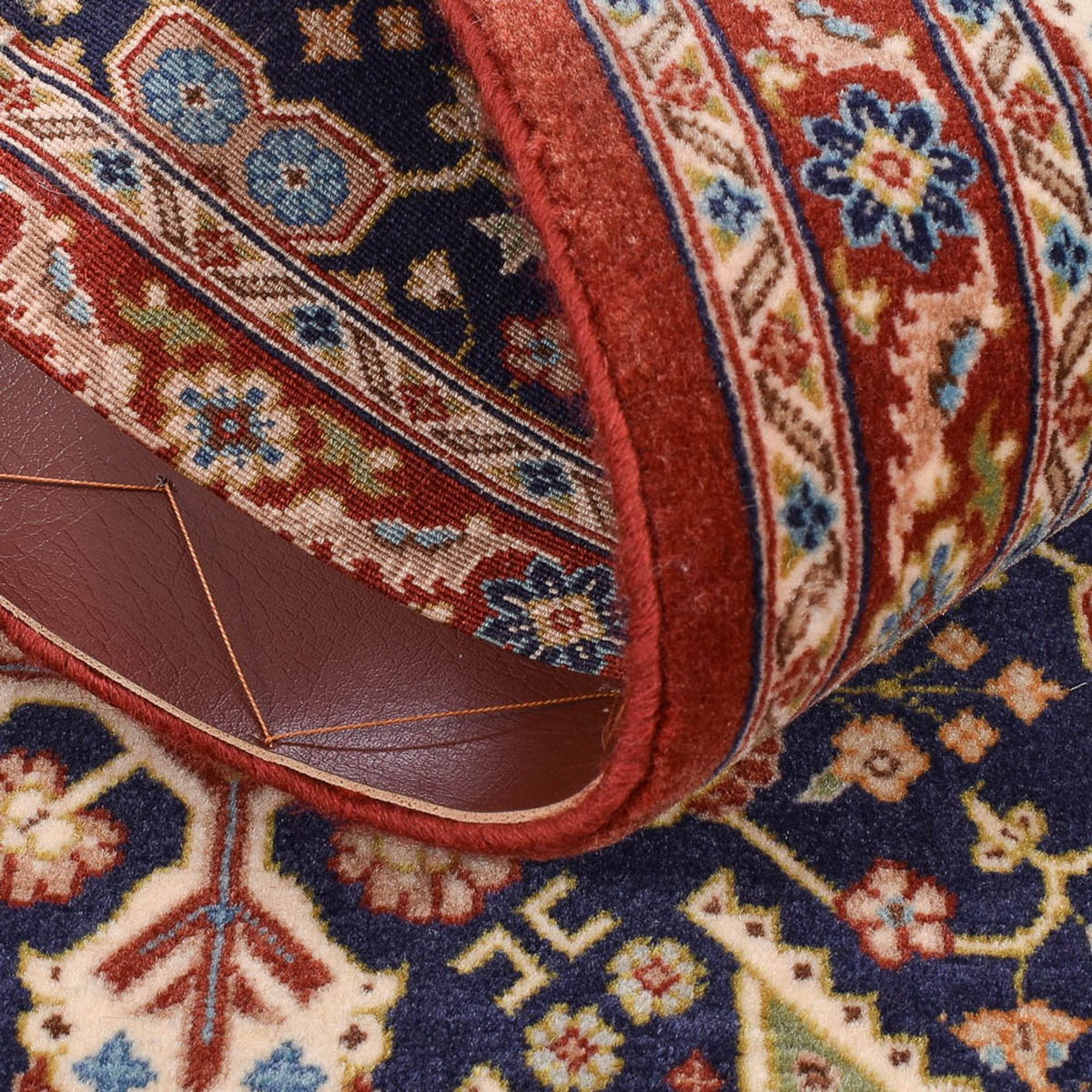 Loper Perzisch tapijt - Ghom - Koninklijk - 202 x 52 cm - donker beige