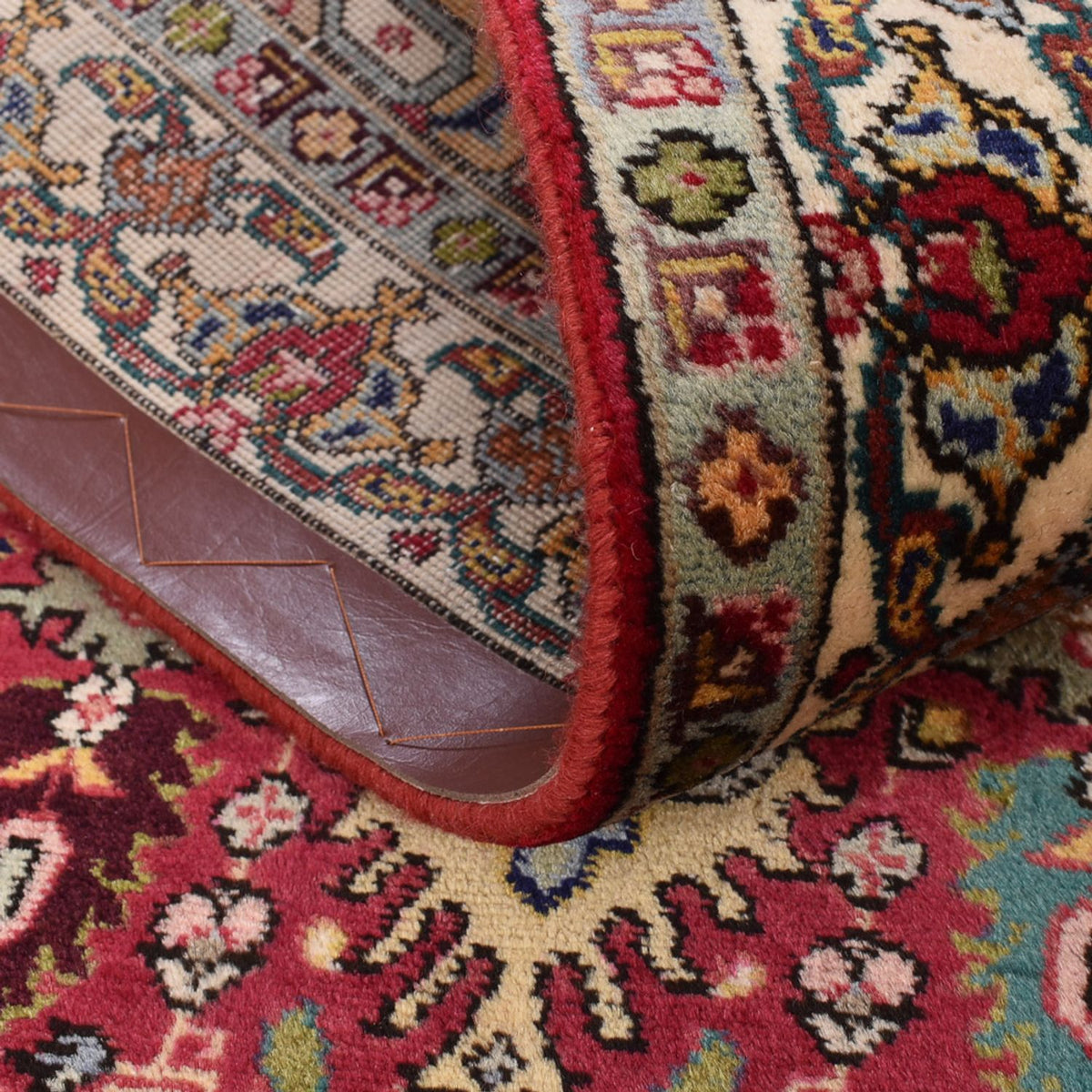 Loper Perzisch tapijt - Tabriz - Royal - 408 x 80 cm - licht rood