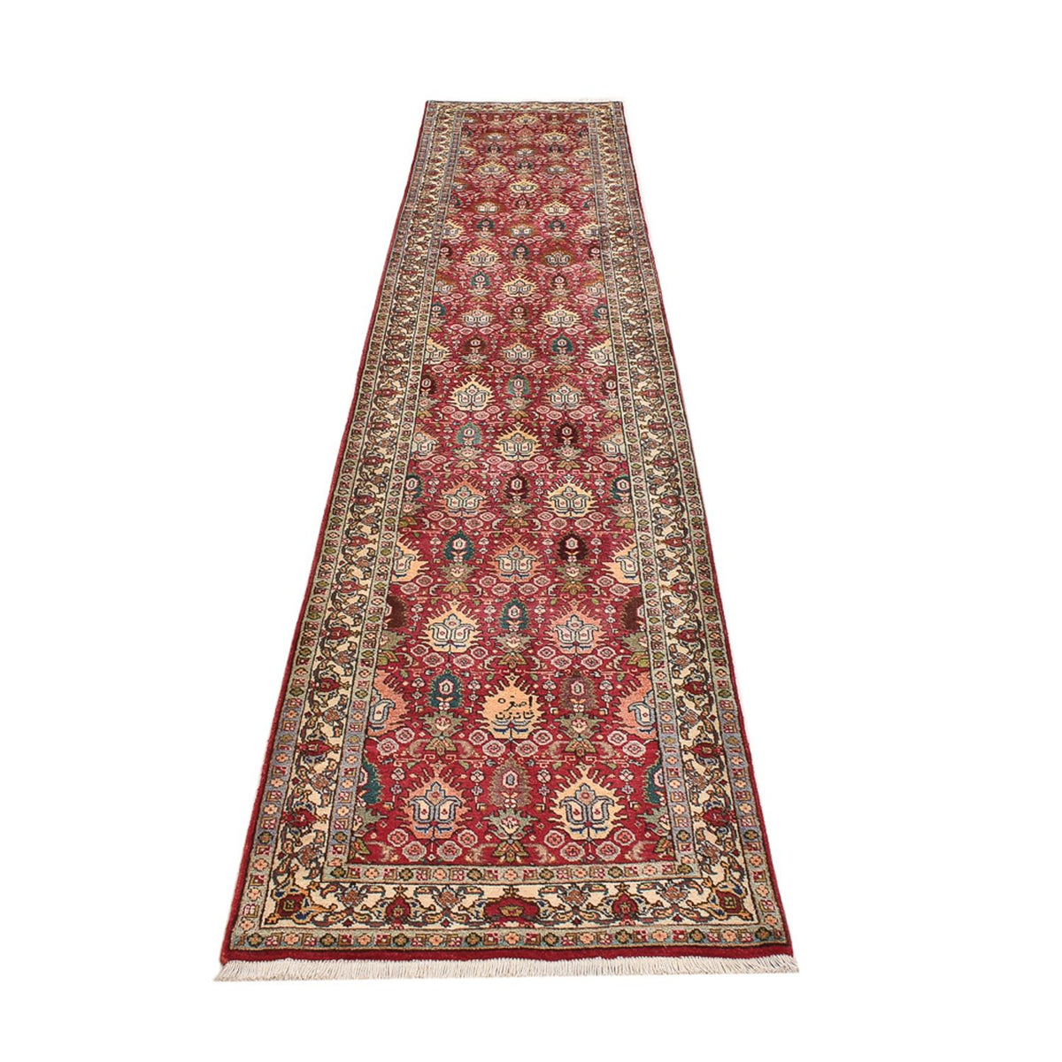 Loper Perzisch tapijt - Tabriz - Royal - 408 x 80 cm - licht rood