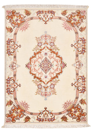 Perzisch tapijt - Tabriz - Royal - 90 x 60 cm - crème