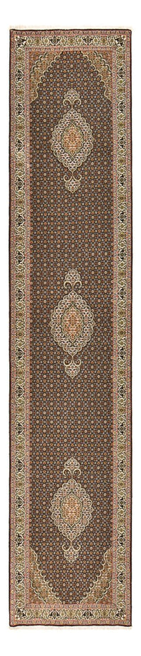 Loper Perzisch tapijt - Tabriz - Royal - 396 x 82 cm - donker beige