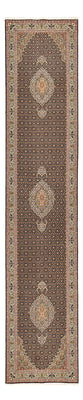 Loper Perzisch tapijt - Tabriz - Royal - 390 x 82 cm - donker beige
