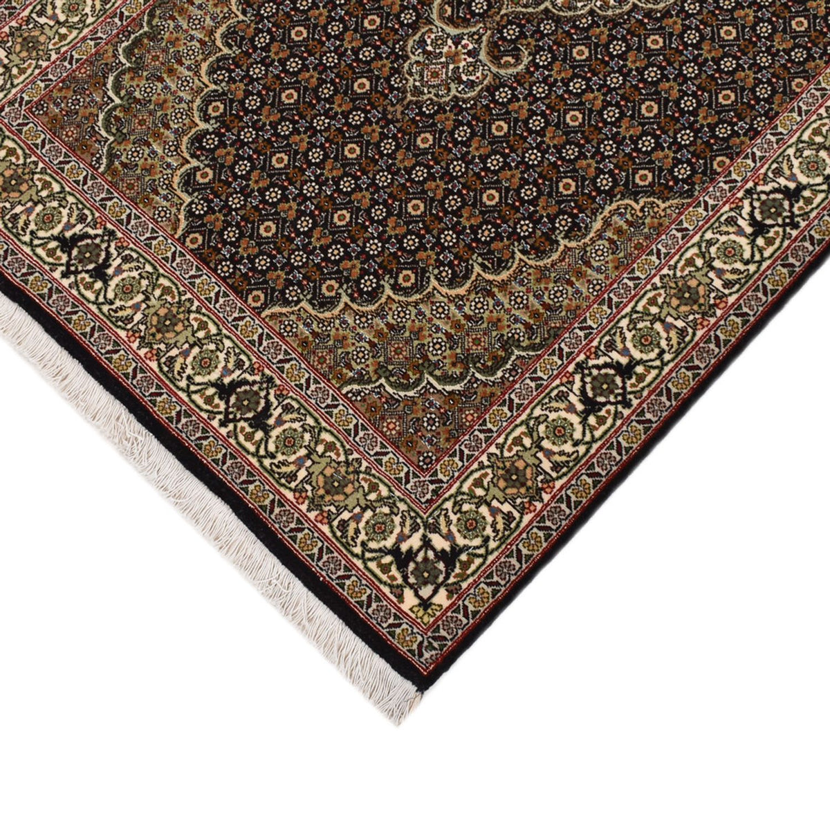 Loper Perzisch tapijt - Tabriz - Royal - 393 x 82 cm - donker beige