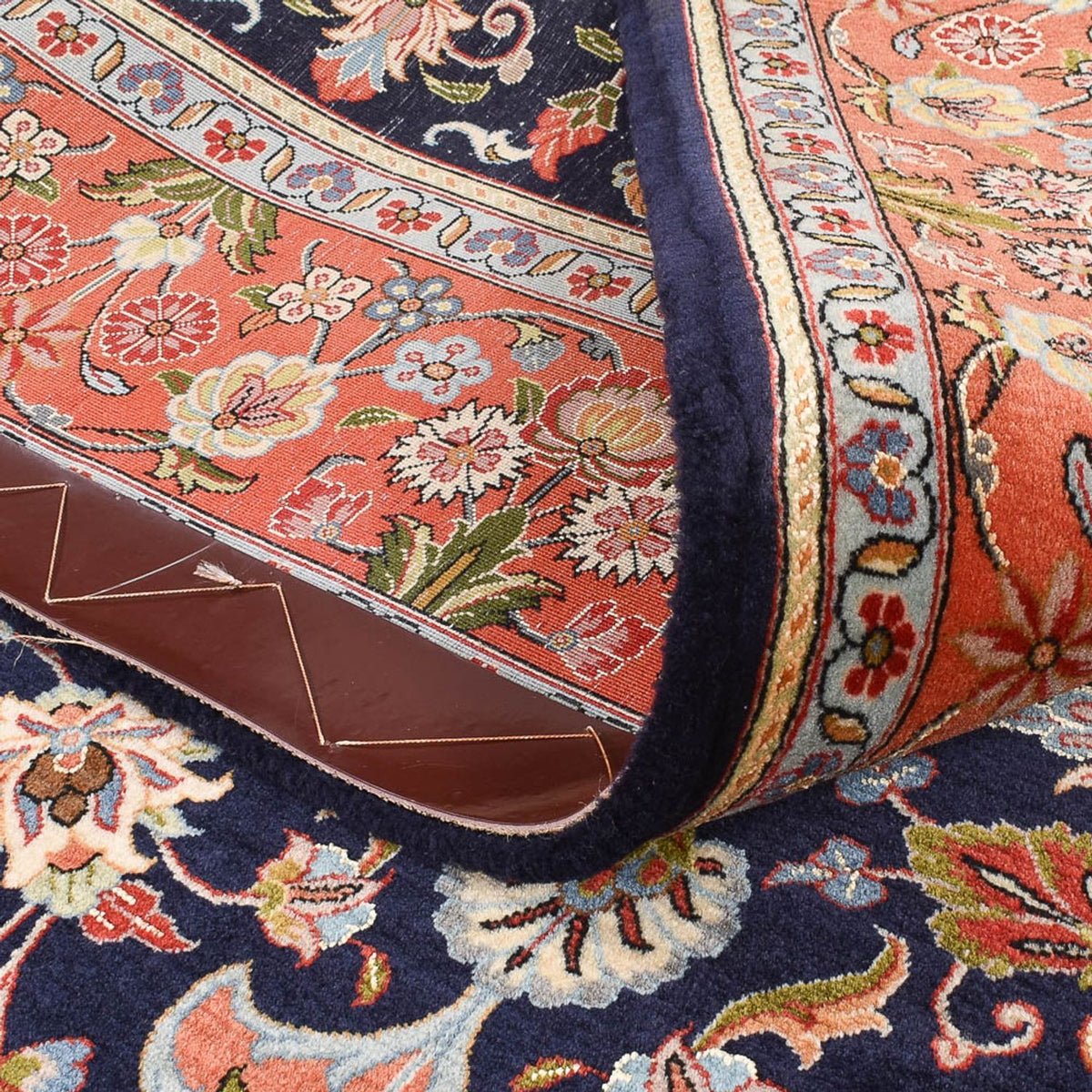 Perzisch tapijt - Ghom - Koninklijk - 202 x 141 cm - donkerblauw