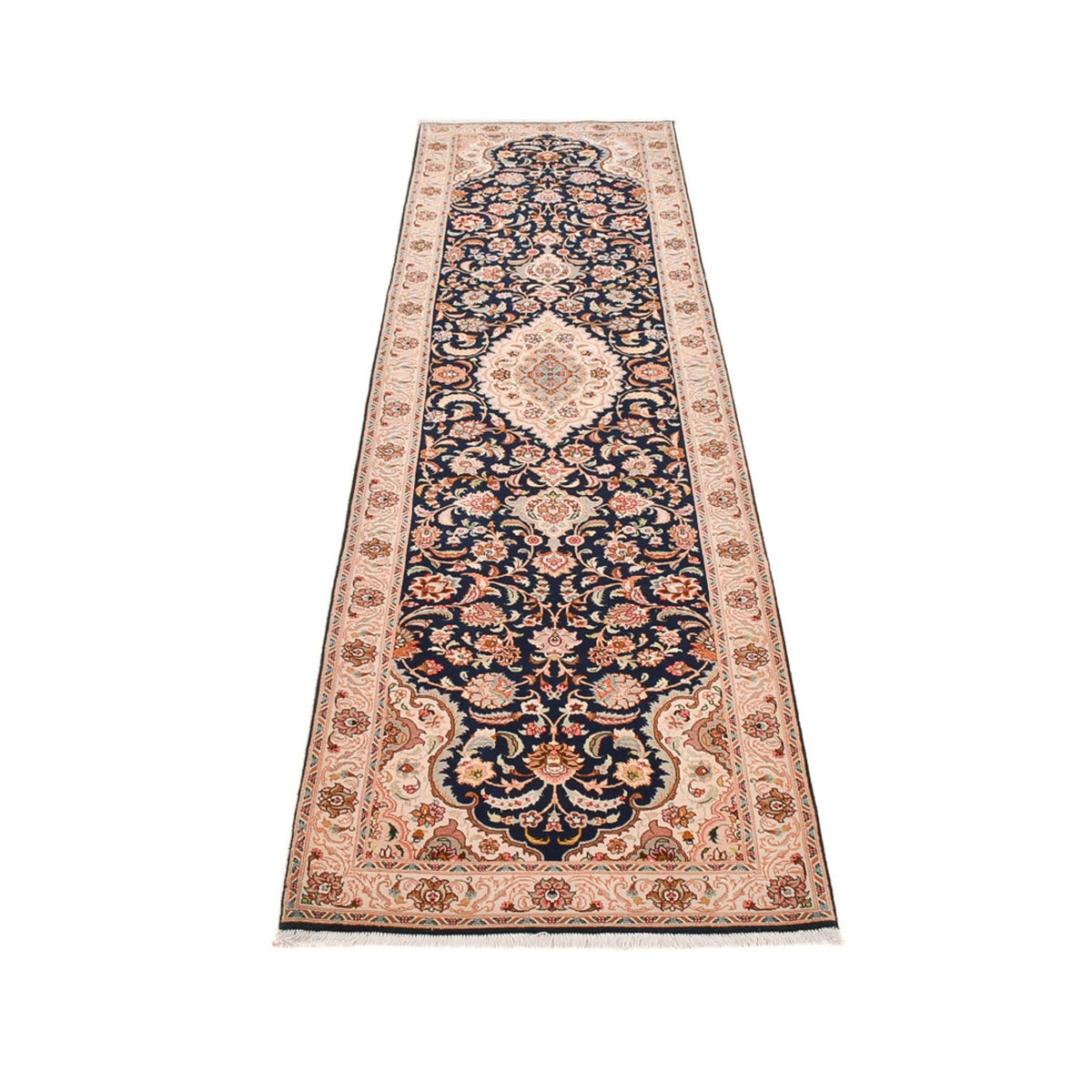Loper Perzisch tapijt - Tabriz - Royal - 310 x 82 cm - donkerblauw