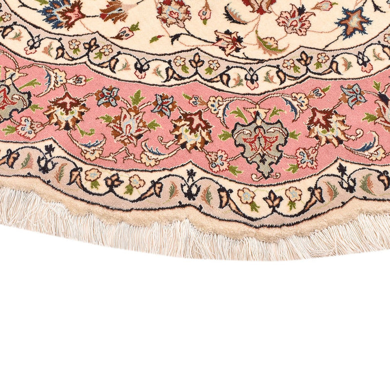 Perzisch tapijt - Tabriz - Royal rond  - 200 x 200 cm - crème
