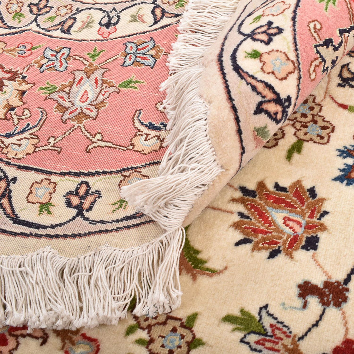 Perzisch tapijt - Tabriz - Royal rond  - 200 x 200 cm - crème