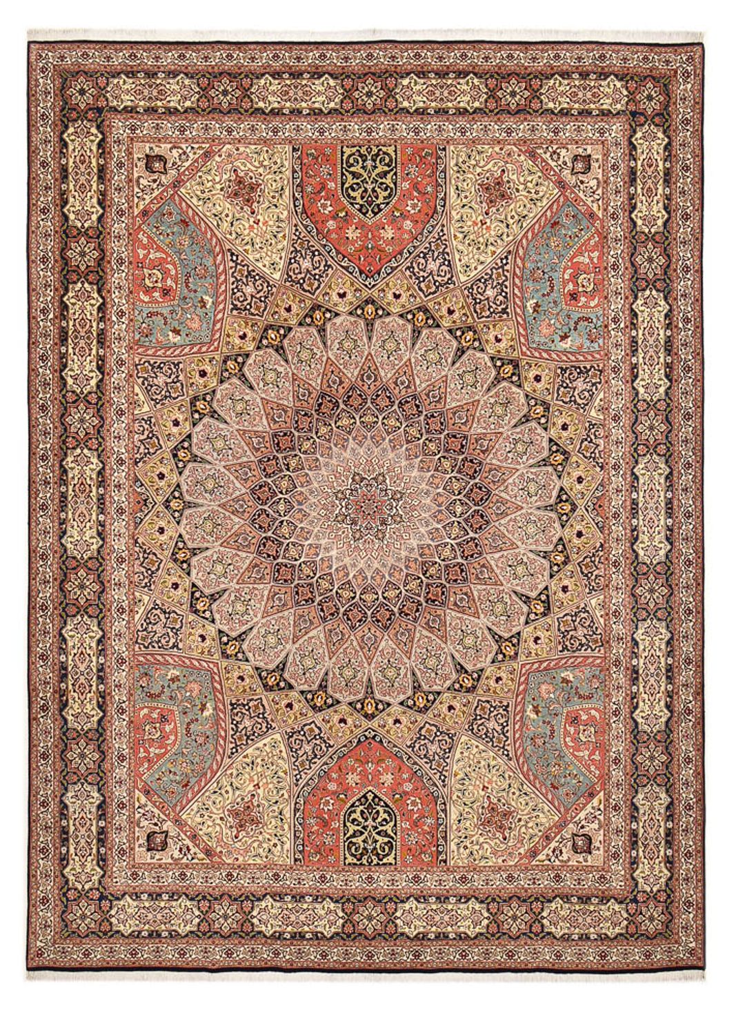 Perzisch tapijt - Tabriz - Royal - 396 x 298 cm - donker beige