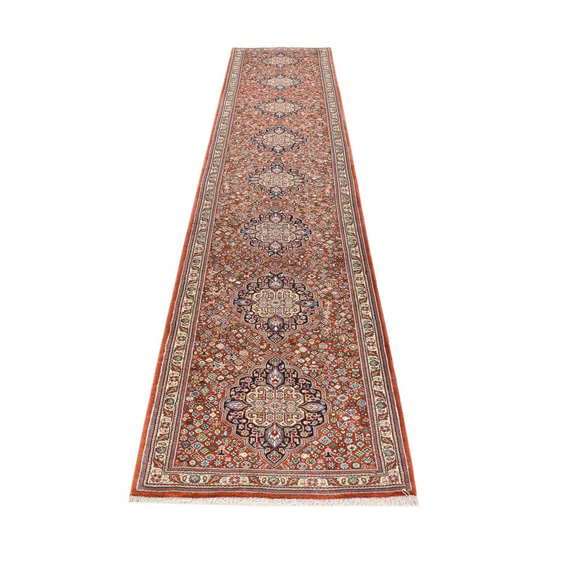 Loper Gabbeh Tapijt - Kashkuli Perzisch - 405 x 80 cm - donker beige