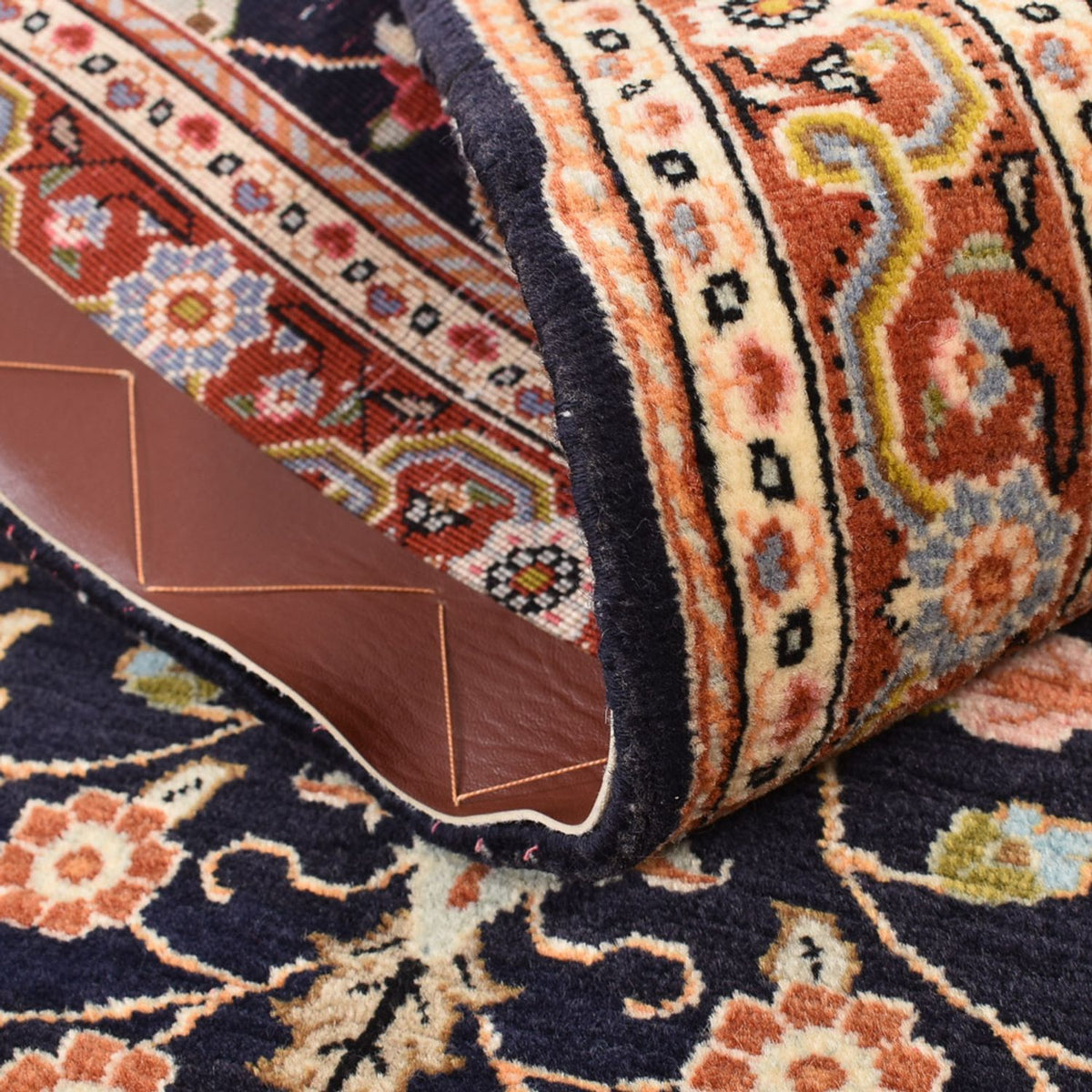 Perzisch tapijt - Ghom - 105 x 70 cm - donkerblauw