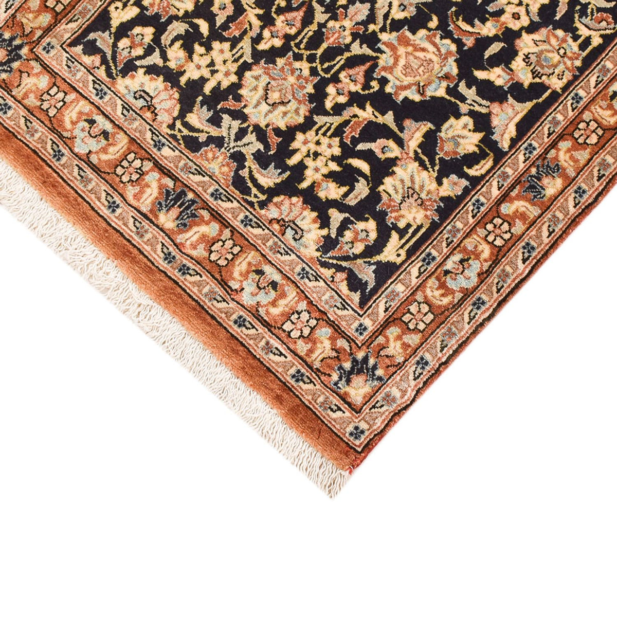 Loper Perzisch tapijt - Ghom - Koninklijk - 210 x 50 cm - donker beige