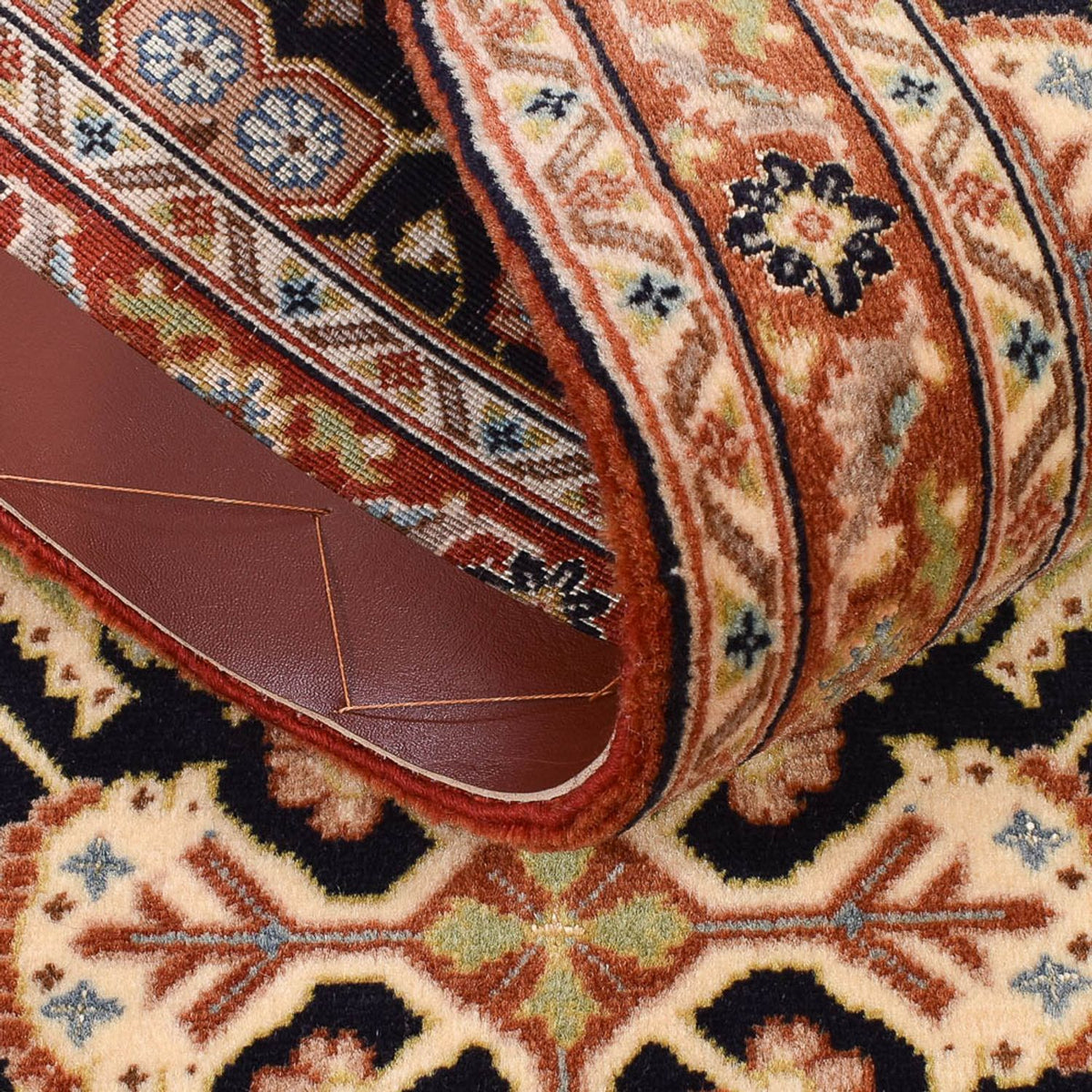 Loper Perzisch tapijt - Ghom - Koninklijk - 205 x 50 cm - donker beige